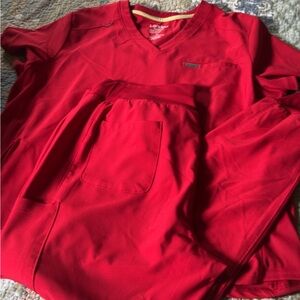 Landau red scrub set